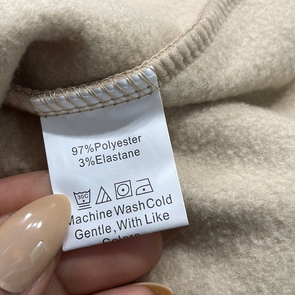 Beige Medium Fleece  Wrap Tie Jacket - Picture 10 of 12